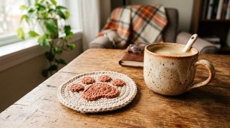 Paw Print Crochet Pattern Free: Cute Crochet Paw Coaster Pattern For Pet Lovers