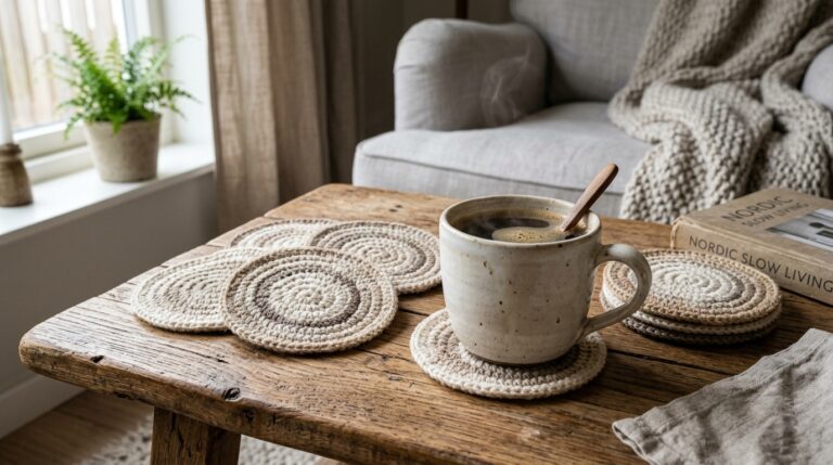The Swirl Crochet Coaster That Makes Every Coffee Table Look Better
