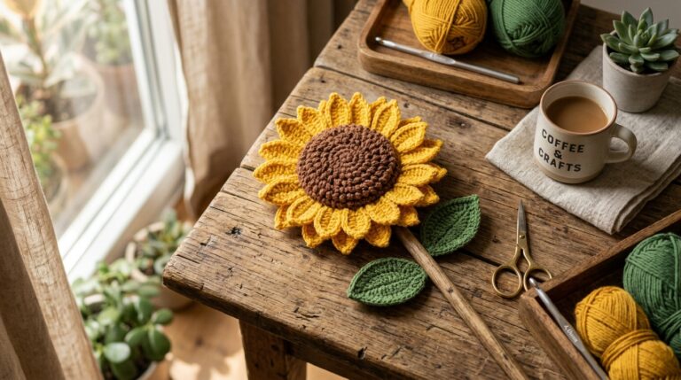 Crochet Sunflower Pattern Free (Easy Step-by-Step Guide)
