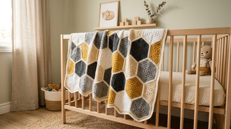 Honeycomb Crochet Baby Blanket Free Pattern
