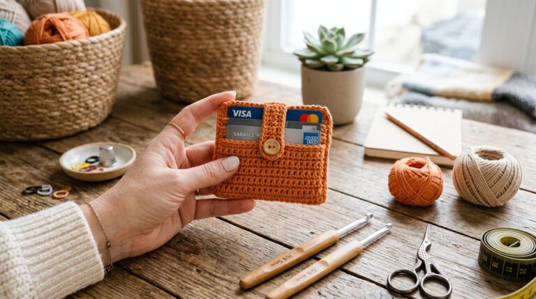 Crochet Card Holder Pattern Free (Easy & Beginner-Friendly)