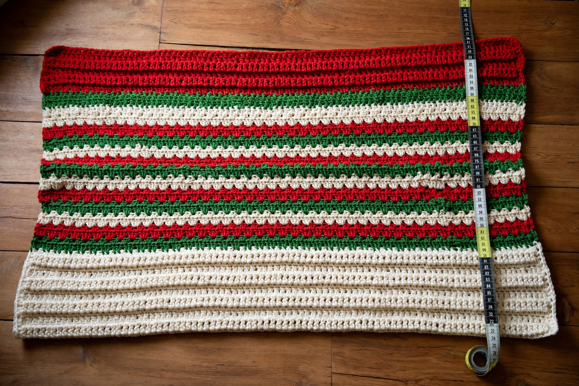 Step 5: Final cream rows and measuring body