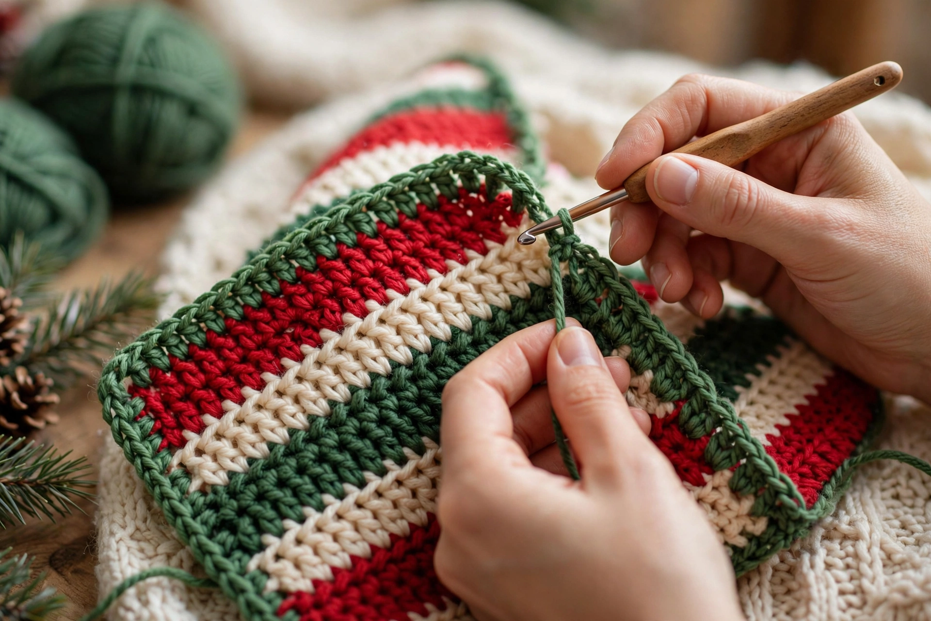 Step 6: Border Round 1 in green
