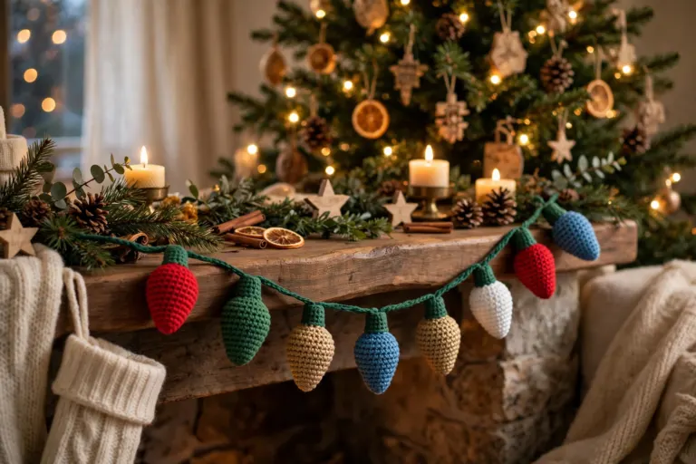 Crochet Christmas Lights: A Colourful Bulb Garland Pattern