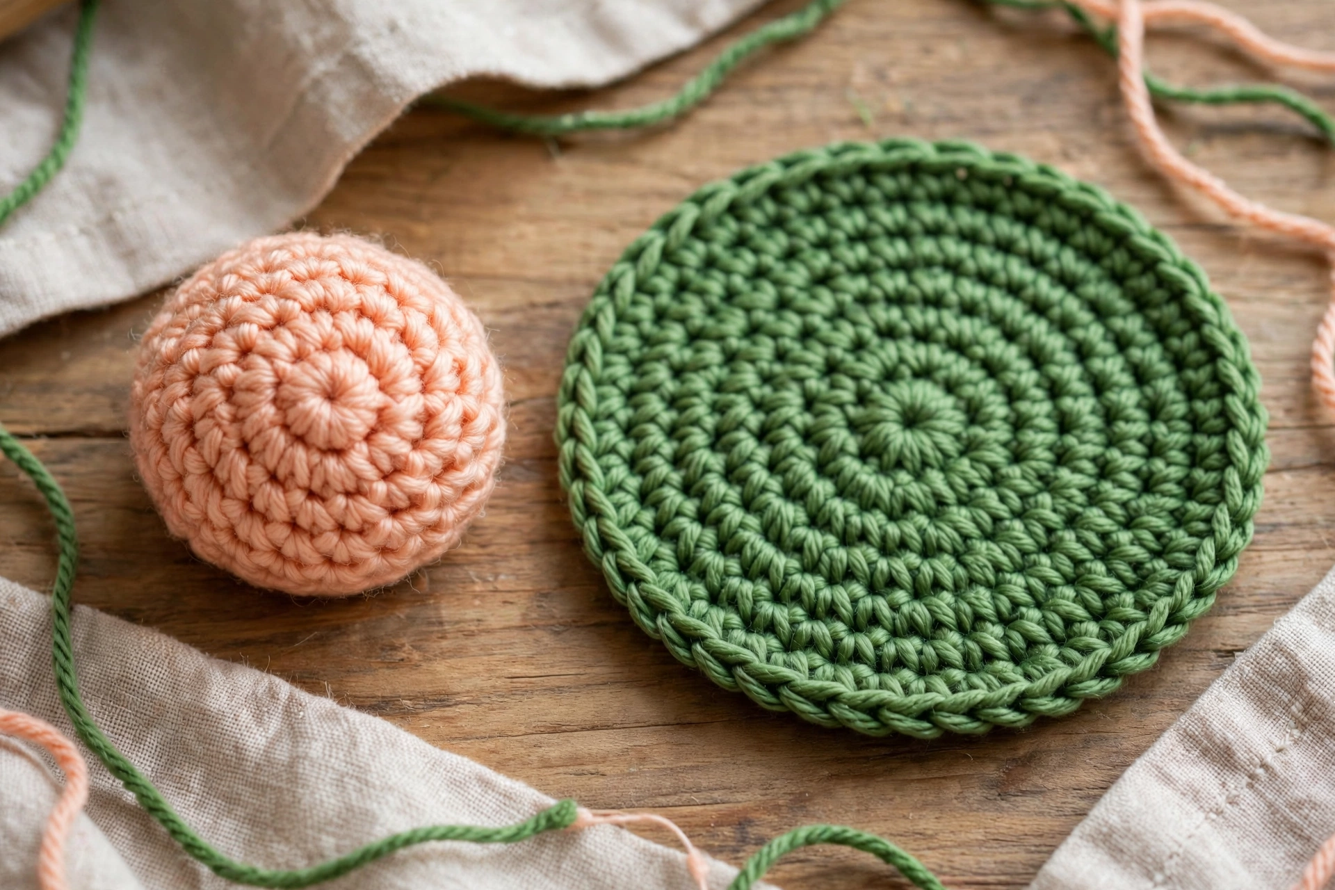 Peach nose and flat green base circle