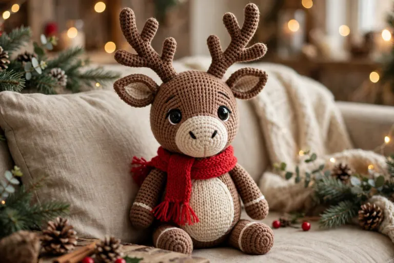 Crochet Christmas Plushies: A Complete Reindeer Amigurumi Pattern