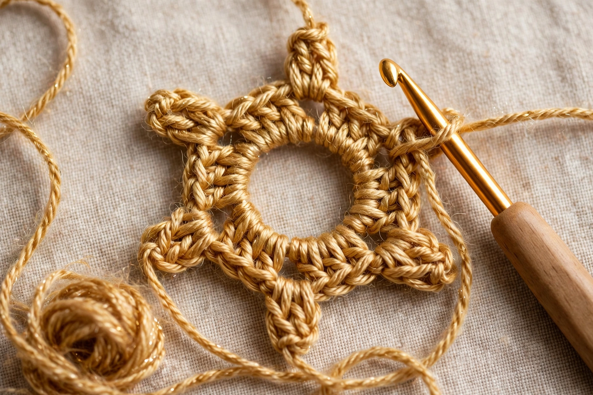 Magic ring and centre Rounds 1-2 increasing from 5 to 10 single crochet stitches