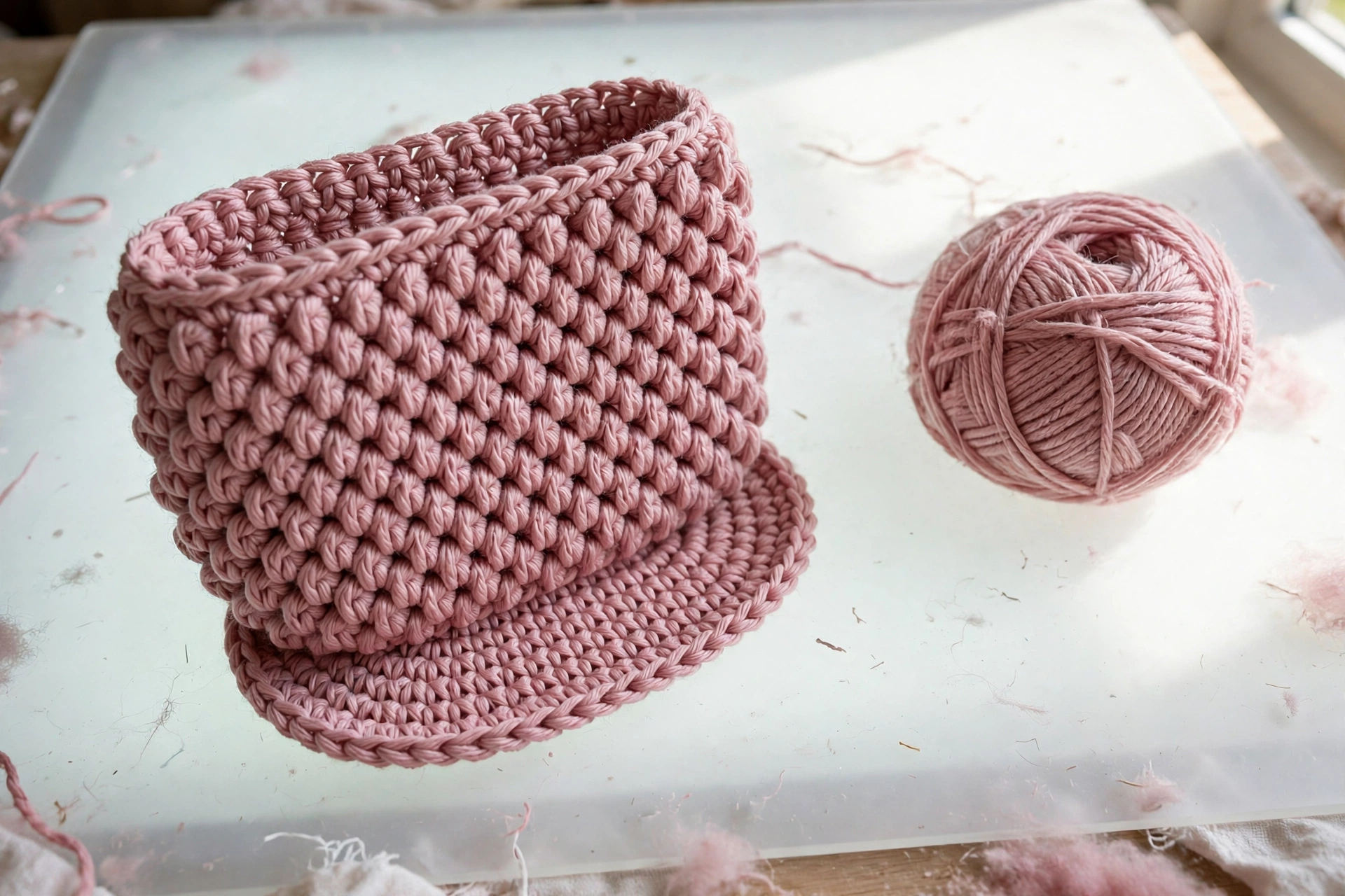 Plump bean stitch rounds building the body of the bean stitch purse crochet pattern