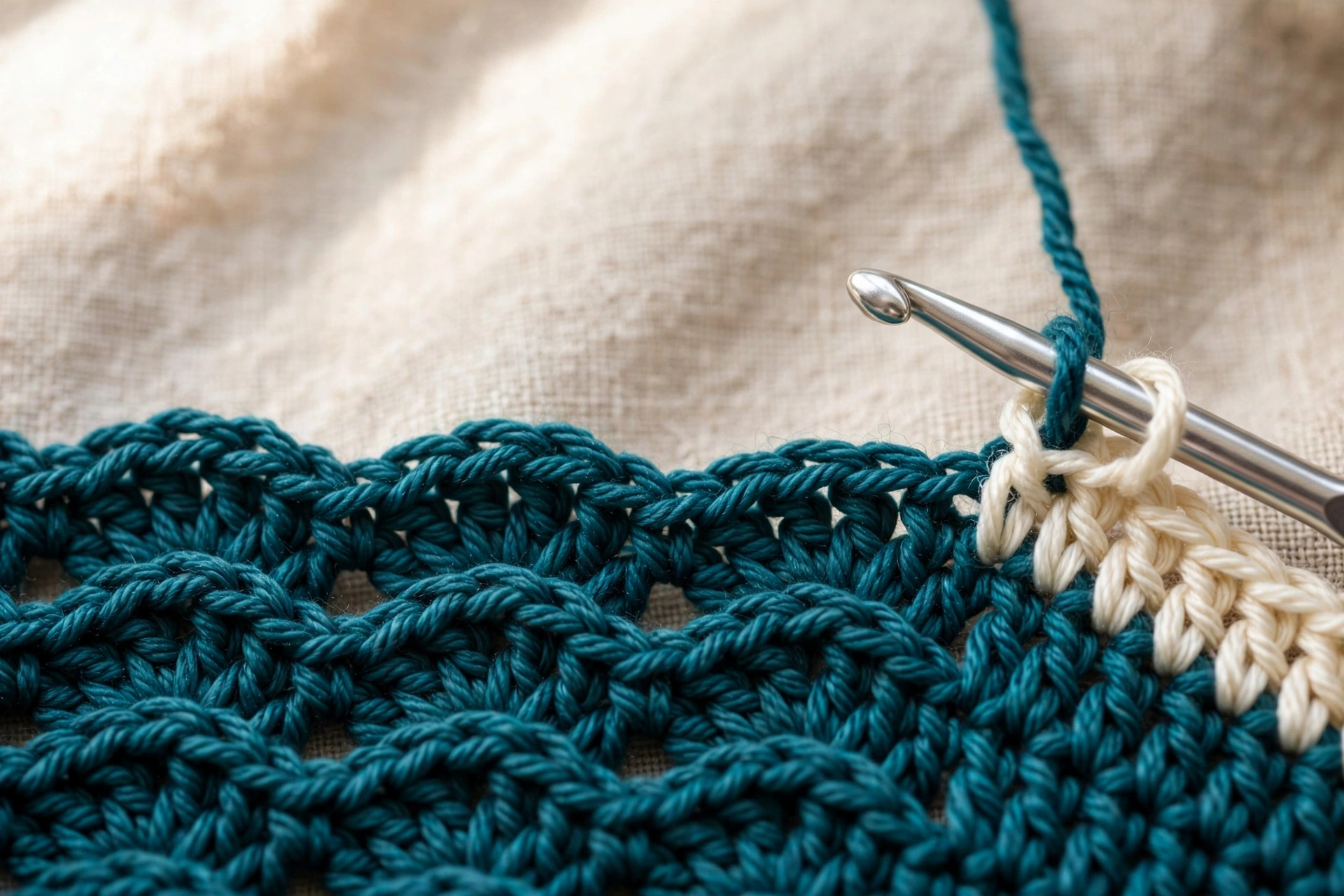 Changing colour cleanly at the end of a row while repeating the serpentine stitch crochet pattern