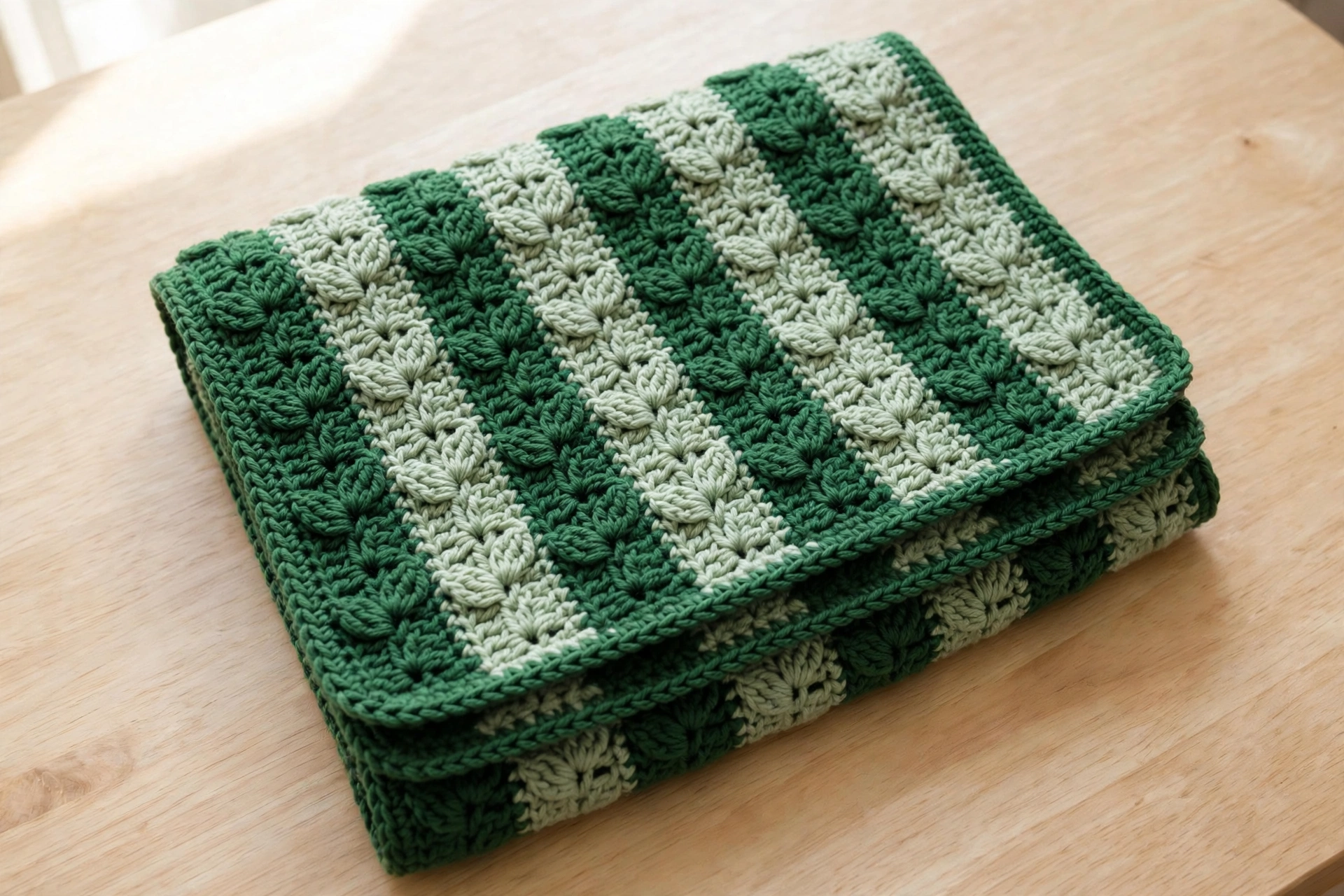 Reverse single crochet edging finishing the leaf stitch crochet pattern scarf